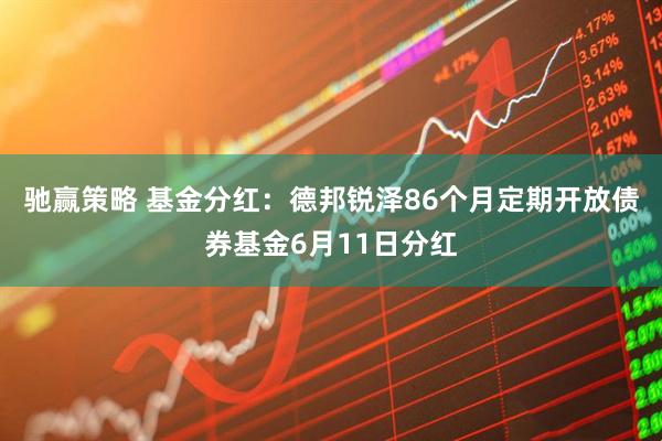 驰赢策略 基金分红：德邦锐泽86个月定期开放债券基金6月11日分红